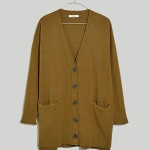 Madewell olive green cardigan.